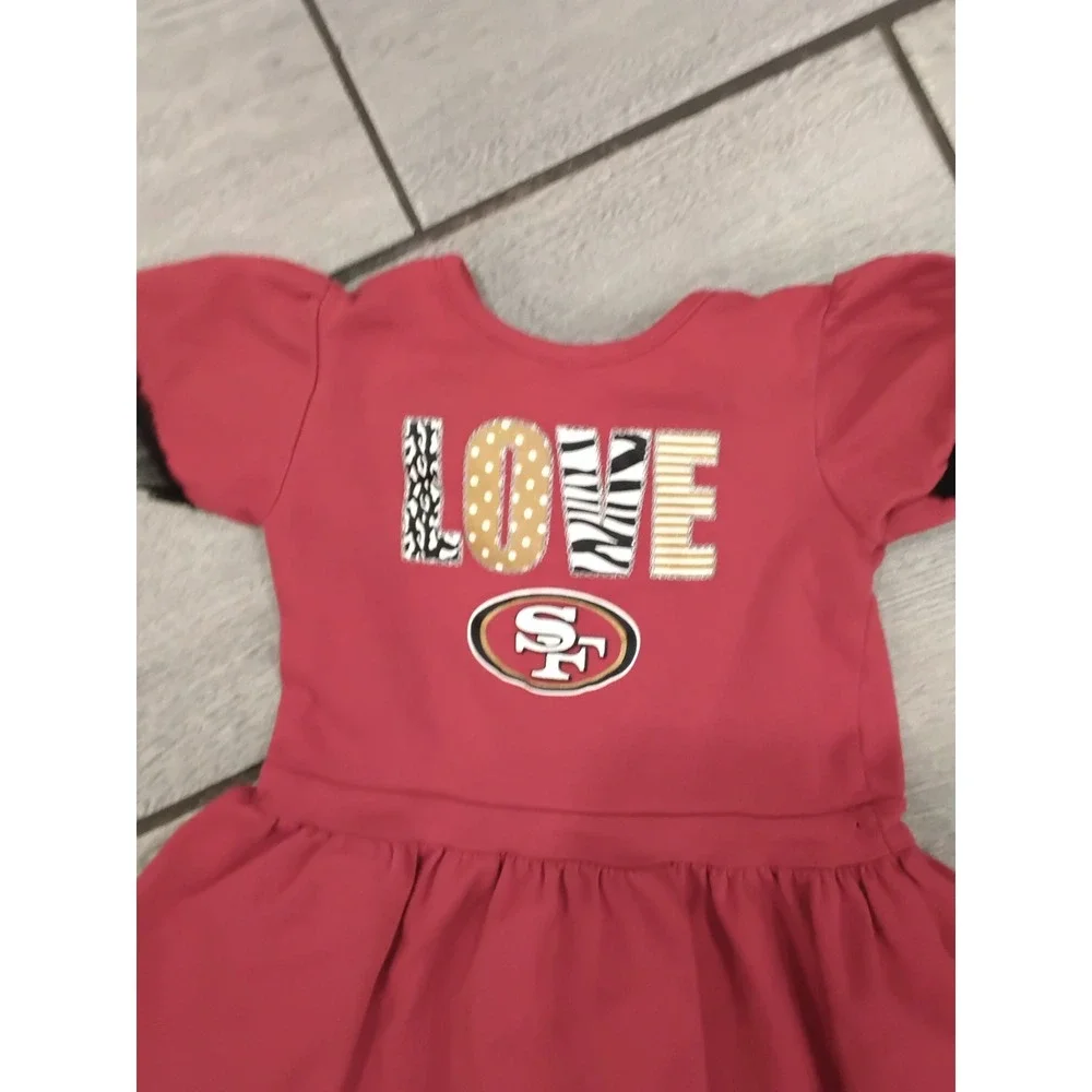 NFL Team Apparel San Francisco 49ers Girls Red Tulle Ruffle Dress 4T LOVE‎ SF
